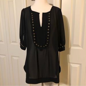 Angie Black Studded Blouse